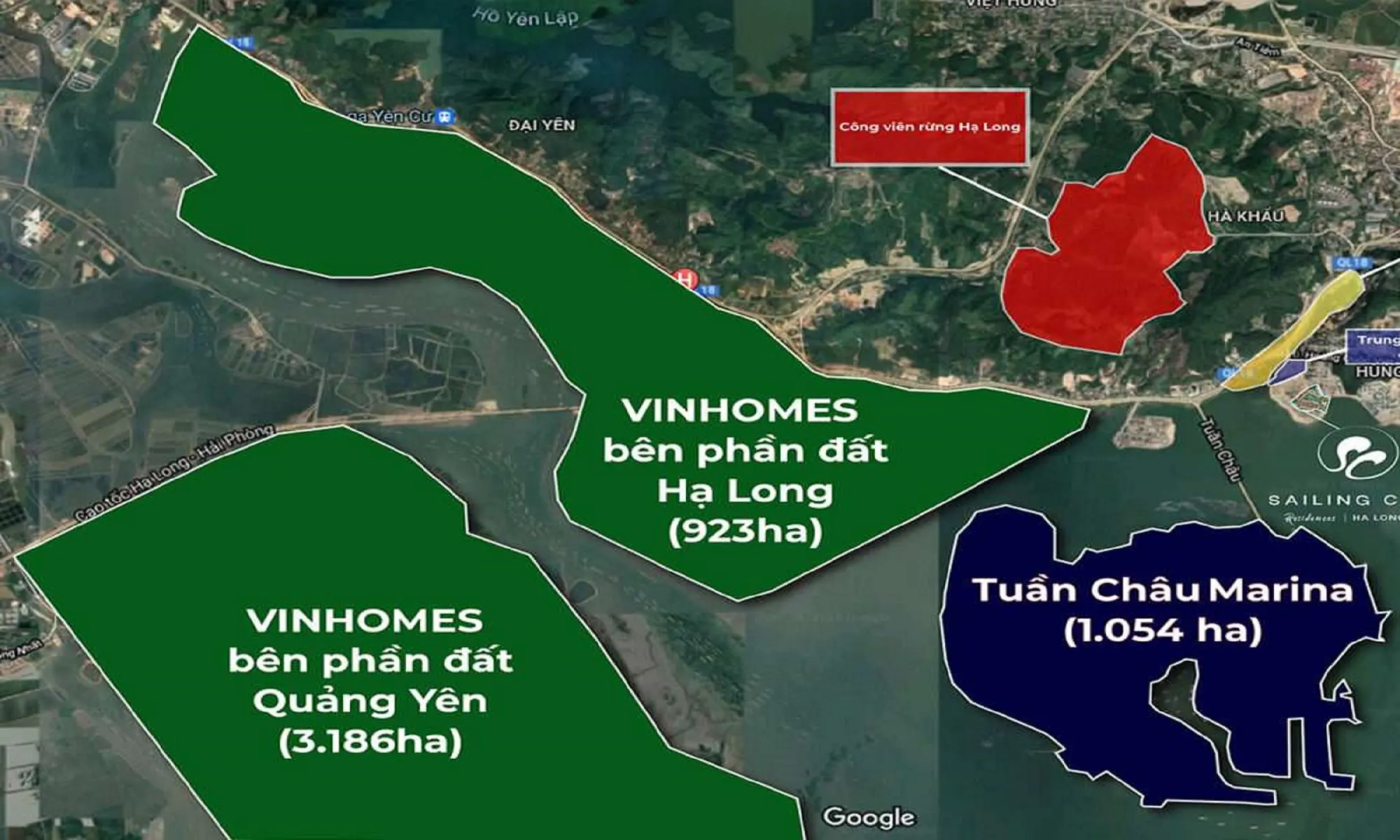 Tổng thể mặt bằng 2 khu Vinhomes Hạ Long Xanh