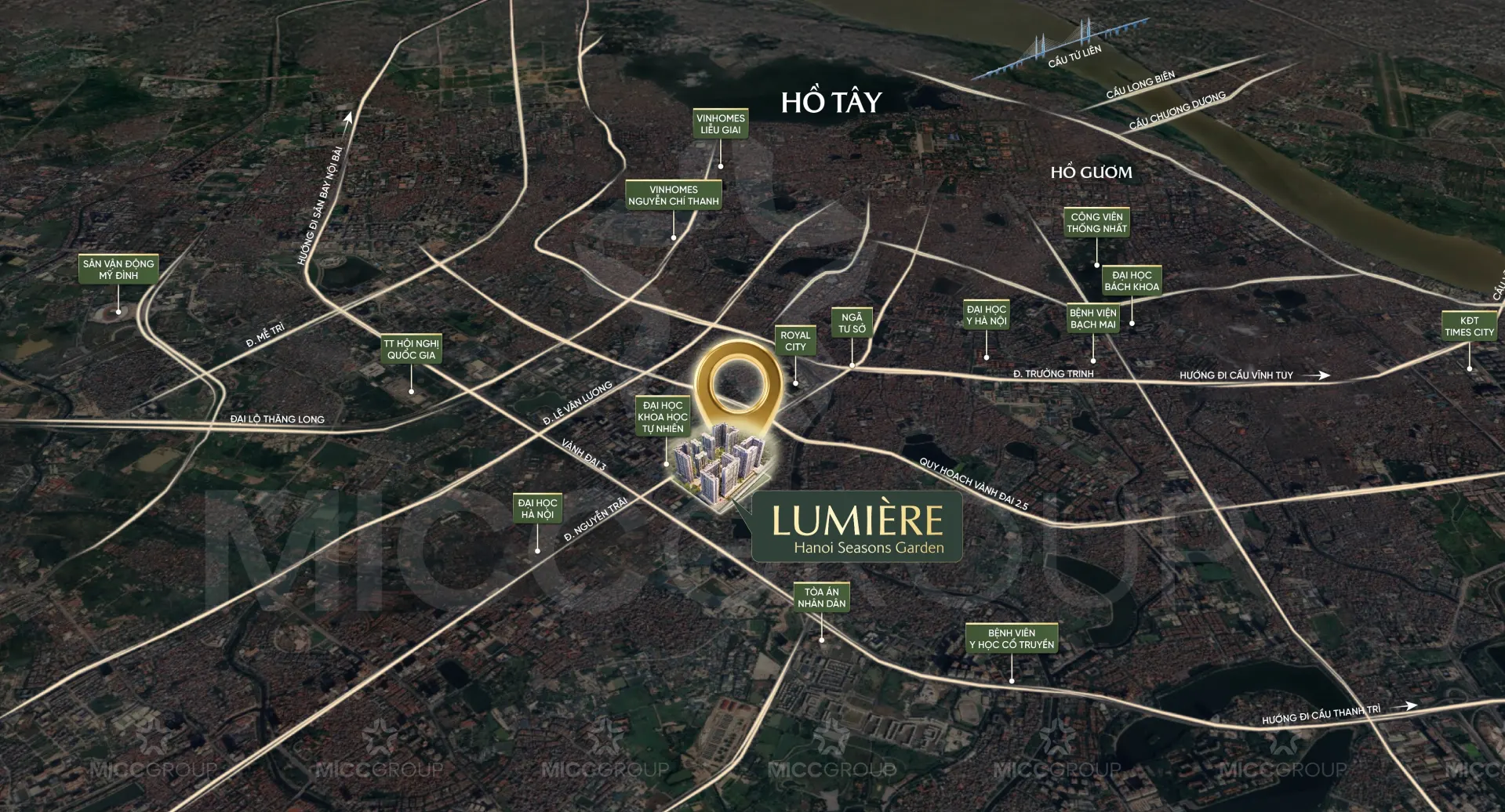 Vị trí Lumiere Hanoi Seasons Garden | Masterise Homes Nguyễn Trãi