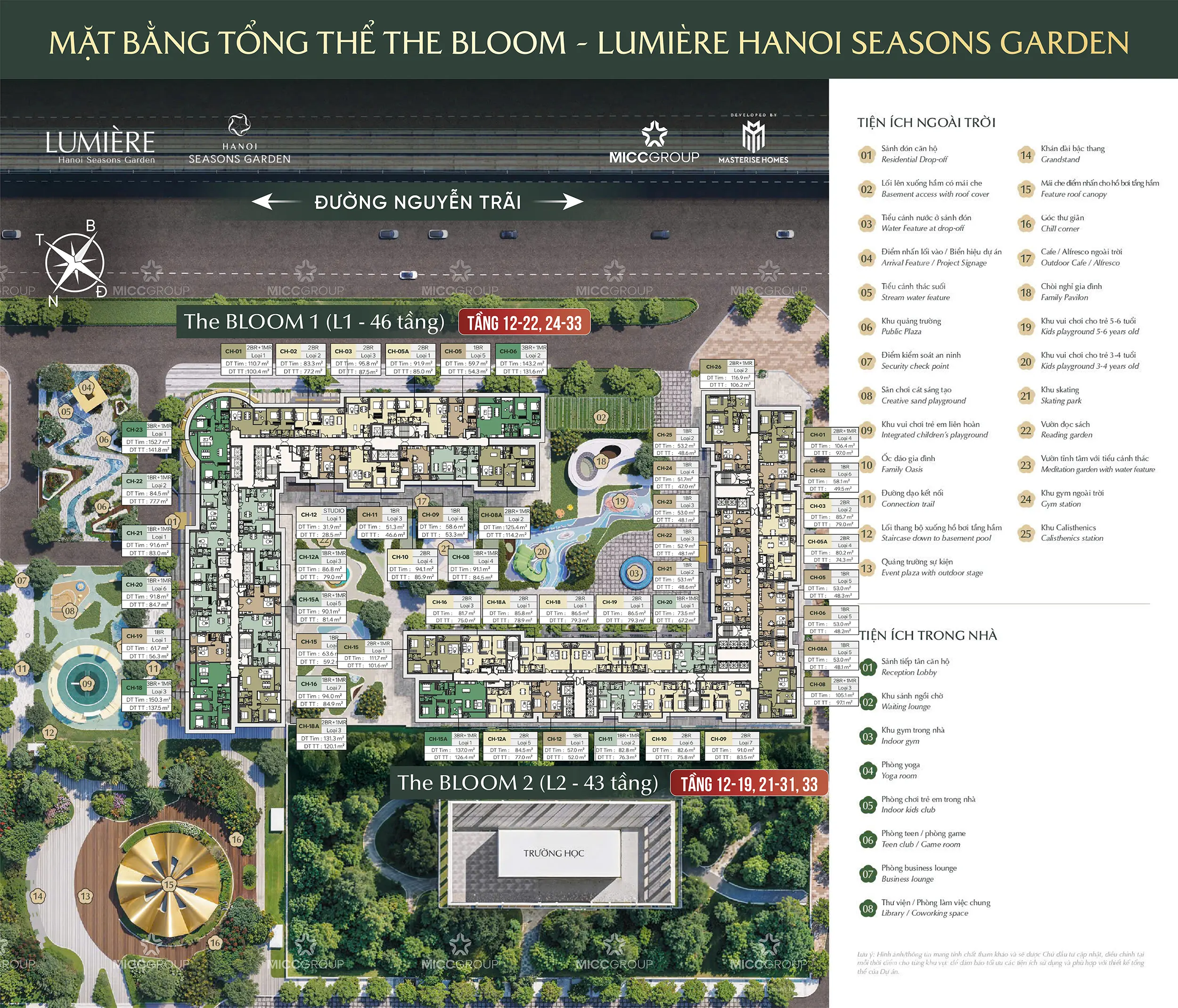 Mặt bằng tổng thể phân khu The Bloom